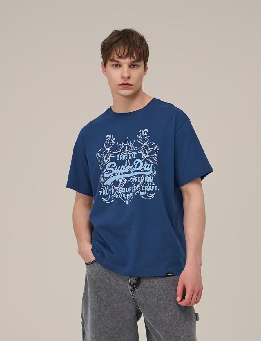 【預購】Superdry H070469 重疊圖案短袖上衣