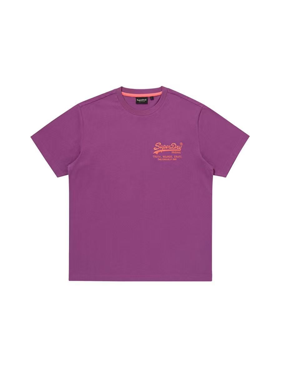 【預購】Superdry H070470 復古Logo短袖上衣 (紫色)