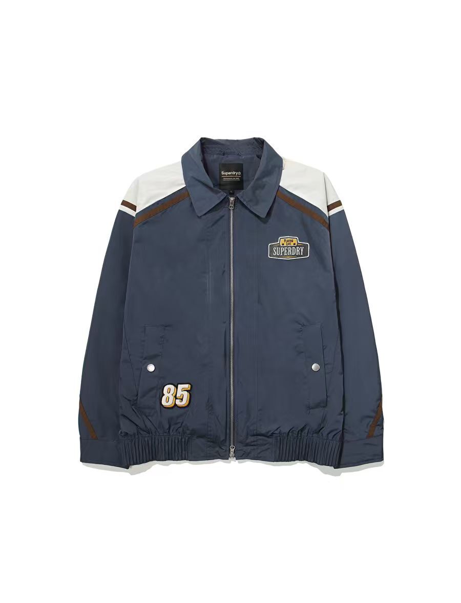 【預購】Superdry H070473 拼色尼龍外套 (深藍拼白色)