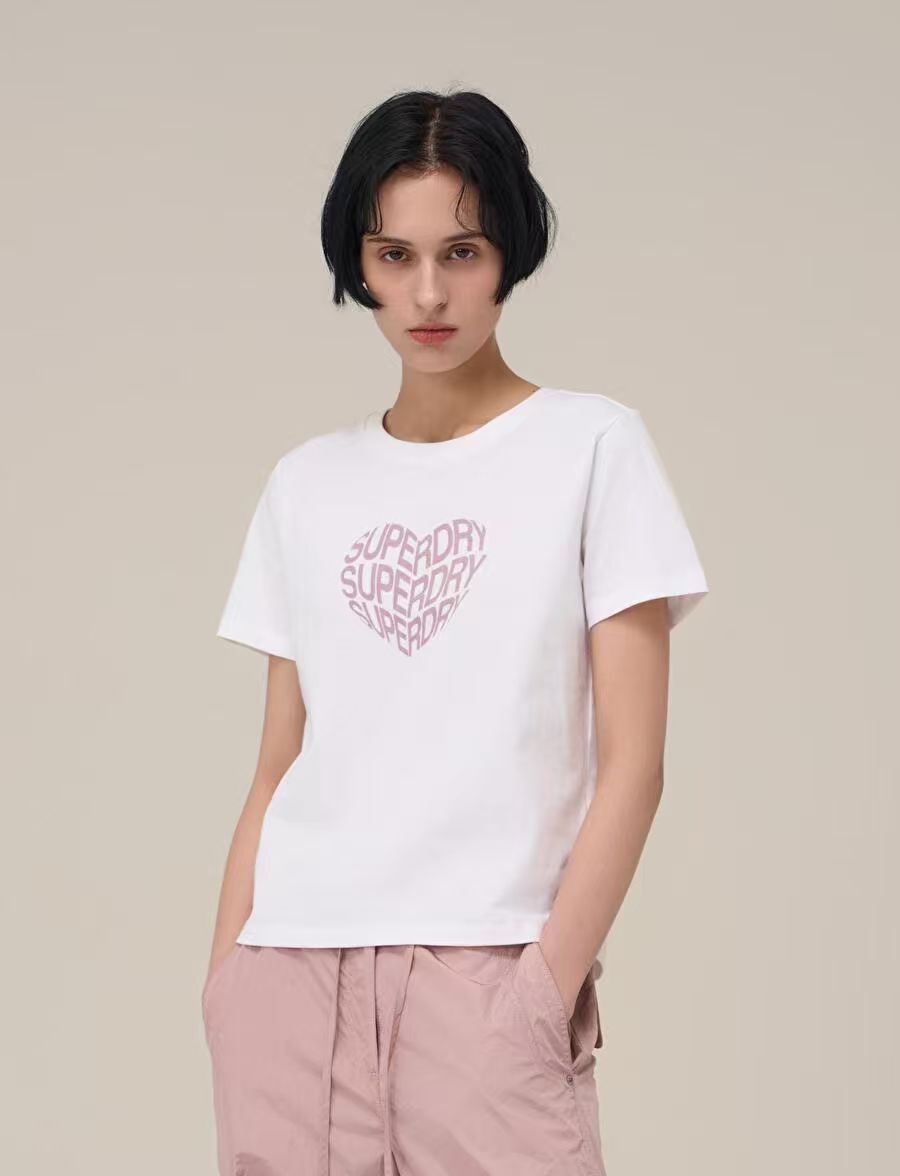 【預購】Superdry H070480 心心LOGO女裝短袖上衣