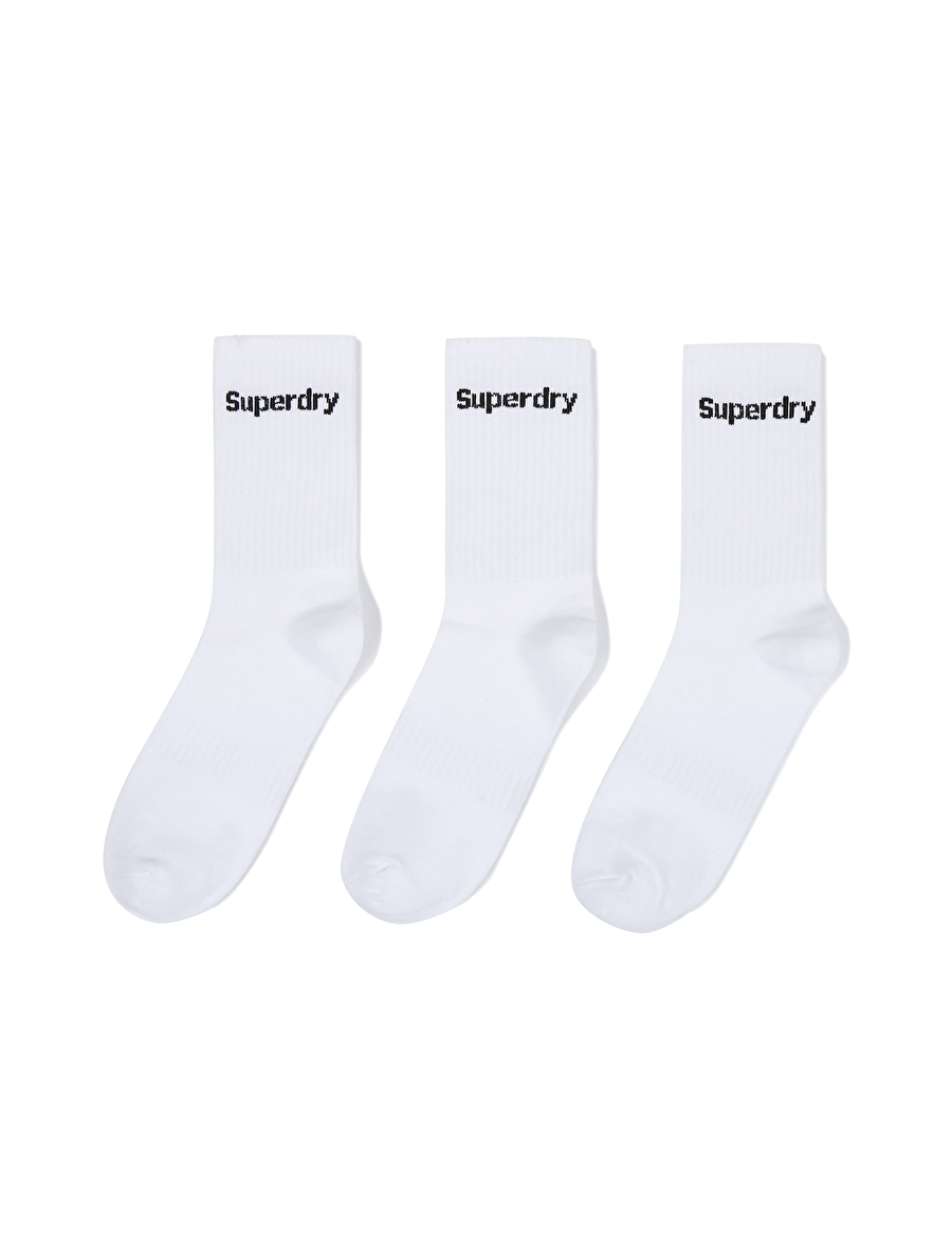 【預購】Superdry H070482 中筒襪 (3對裝-白色)