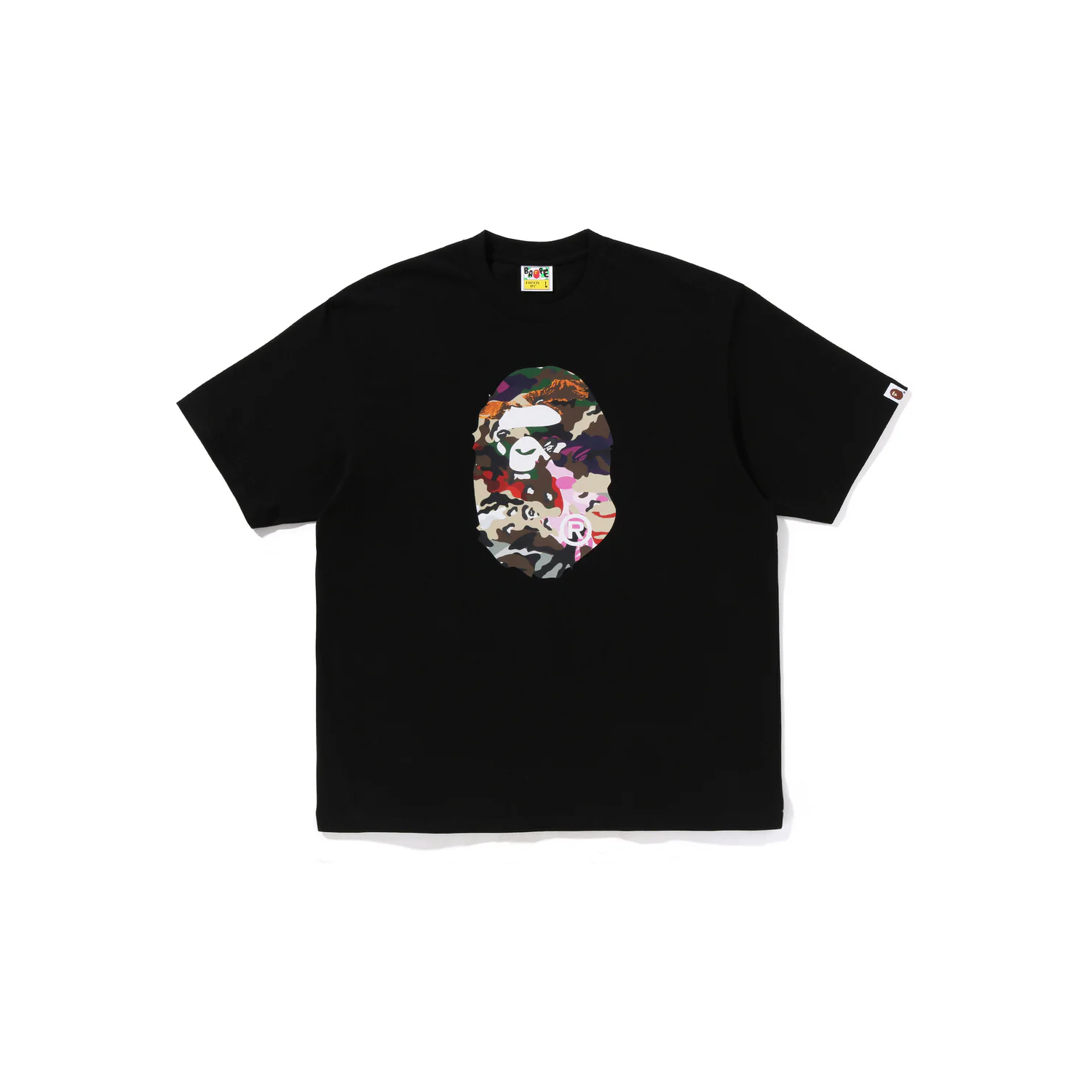 -(B4a01)-A BATHING APE HYBRID CAMO BAPE SS26 RELAXED FIT 拼接迷彩 大猿人頭 短T 寬鬆版-1M80110337