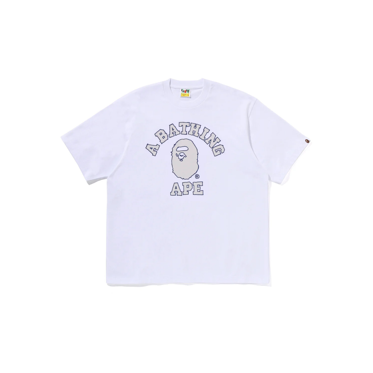 -(B4a01-)A BATHING APE BAPE HAND DRAWN OUTLINE COLLEGE RELAXED FIT TEE SS26 猿人 手繪輪廓 短T 寬鬆版-1M80110320