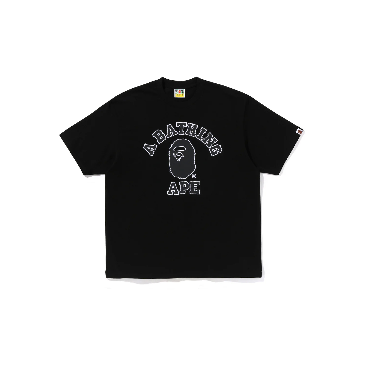-(B4a01-)A BATHING APE BAPE HAND DRAWN OUTLINE COLLEGE RELAXED FIT TEE SS26 猿人 手繪輪廓 短T 寬鬆版-1M80110320