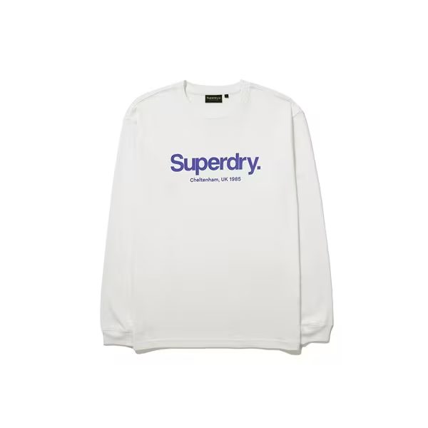 【預購】Superdry H070485 大Logo長袖上衣 (白色)