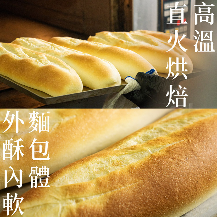 湯普斯大蒜麵包高溫直火烘焙特寫－金黃外皮酥脆有光澤，內層蓬鬆柔軟，完美詮釋外酥內軟的查理布朗烘焙工藝