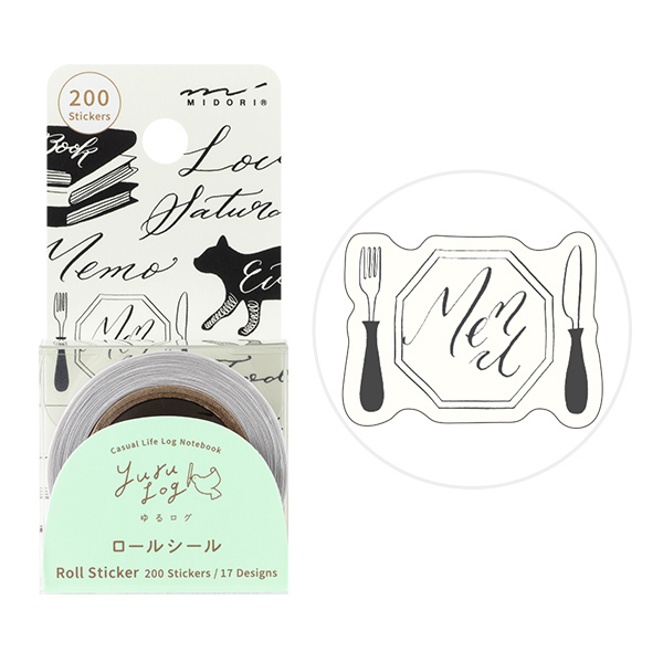 書法 Yuru Log系列 捲狀貼紙 貼紙捲｜日本Midori