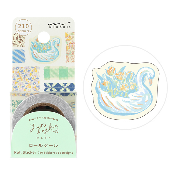 復古 Yuru Log系列 捲狀貼紙 貼紙捲｜日本Midori