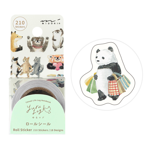 動物心情 Yuru Log系列 捲狀貼紙 貼紙捲｜日本Midori