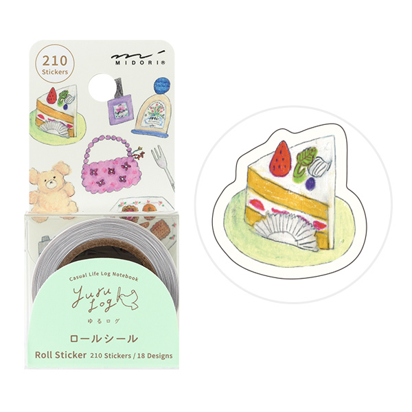 圖案 Yuru Log系列 捲狀貼紙 貼紙捲｜日本Midori