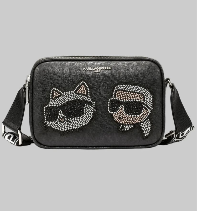 【預購】Karl Lagerfeld Paris H0704503 MAYBELLE 大圖案黑色相機包