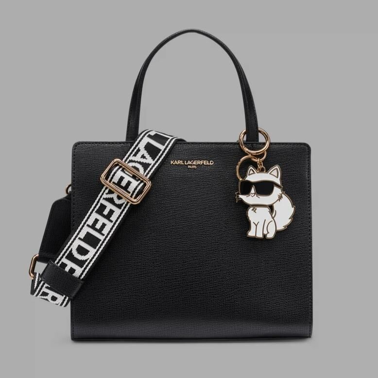 【預購】Karl Lagerfeld Paris H0704505 MAYBELLE 黑色托特包附 Choupette 吊飾