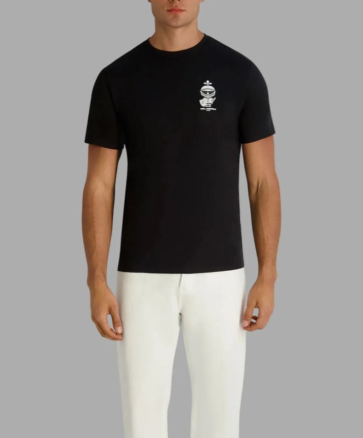【預購】Karl Lagerfeld Paris H0704508 男裝小Karl 戰甲黑色短袖上衣