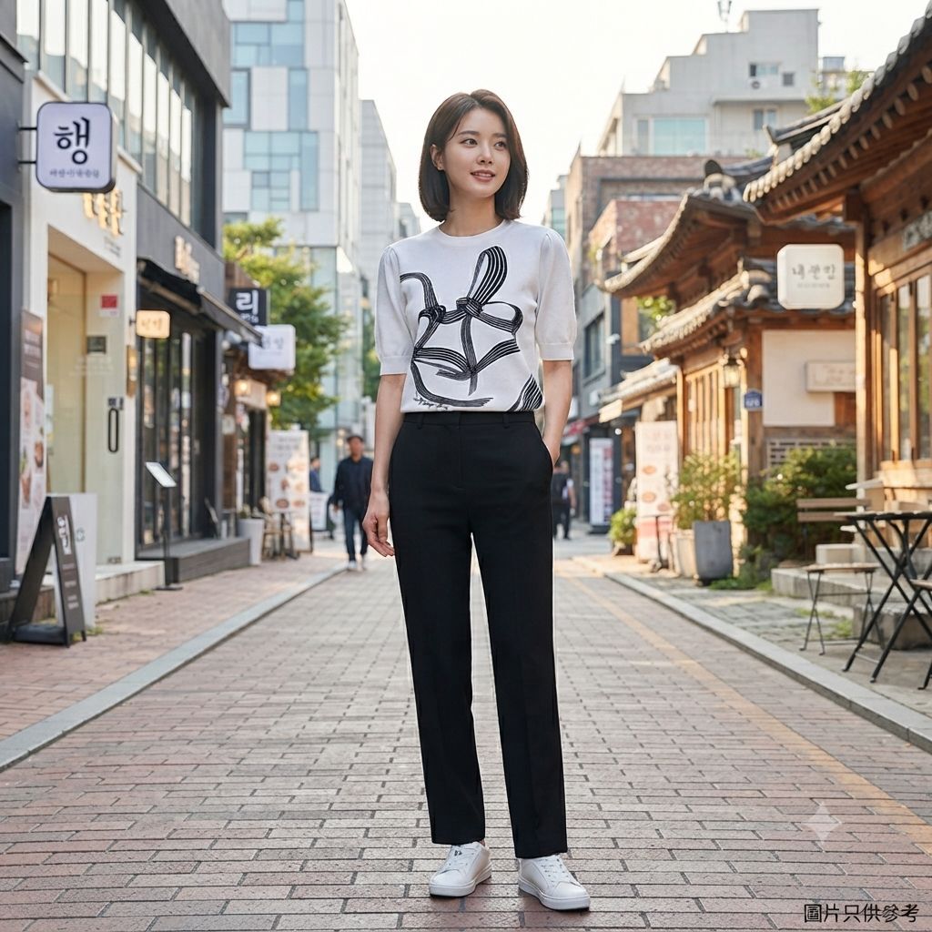 【預購】Karl Lagerfeld Paris H0704513 女裝白色蝴蝶結短袖純棉針織衫
