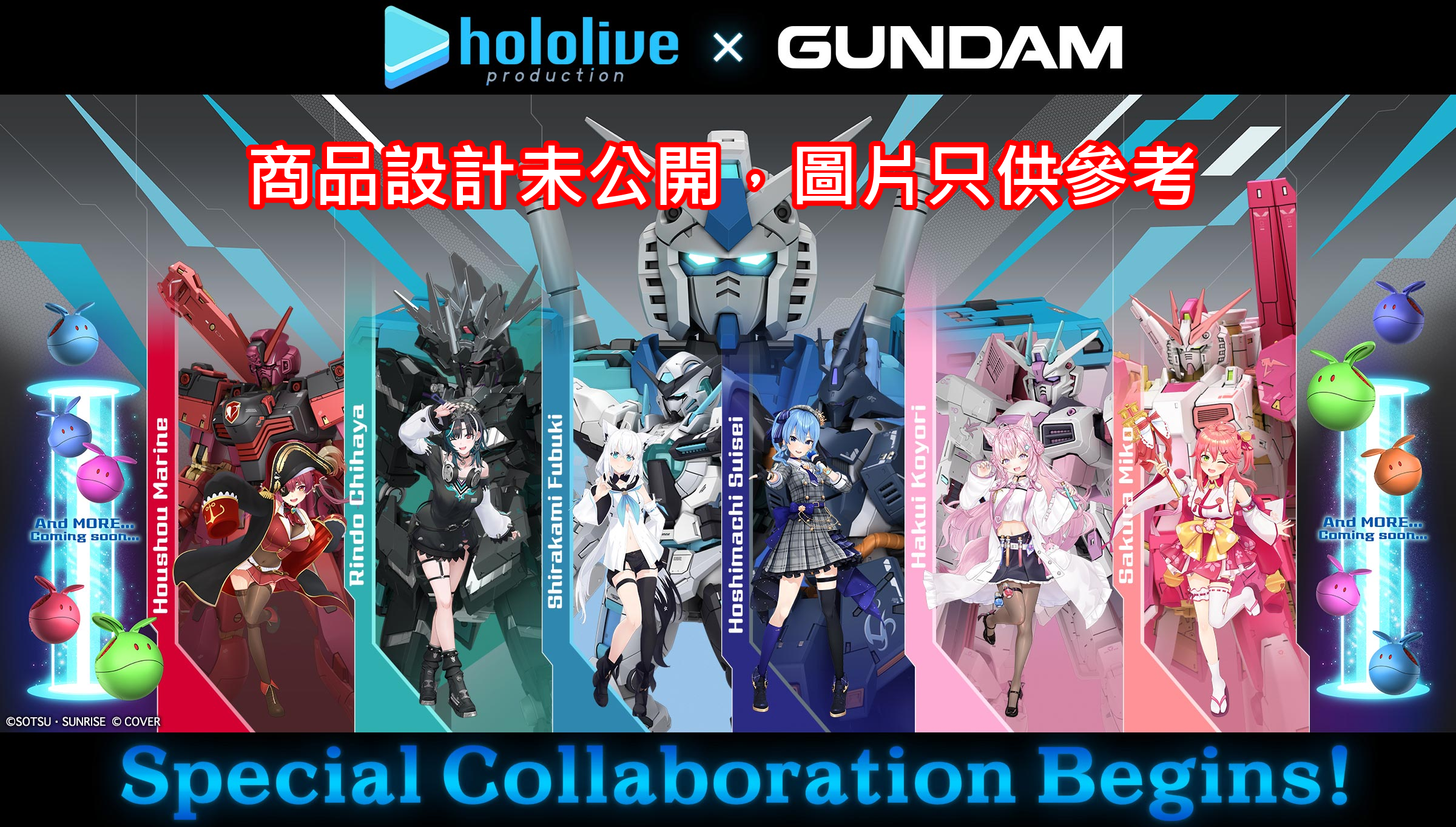 「官品預購」機動戰士高達 x hololive 扭蛋膠牌吊飾1 扭蛋