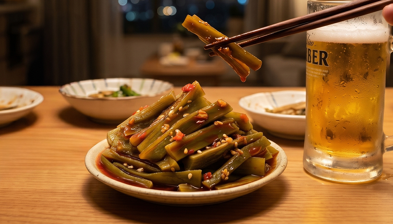 協發行泡菜偷心貢菜椒麻小菜近照,展現鮮脆、層次分明的川式微麻清爽質感