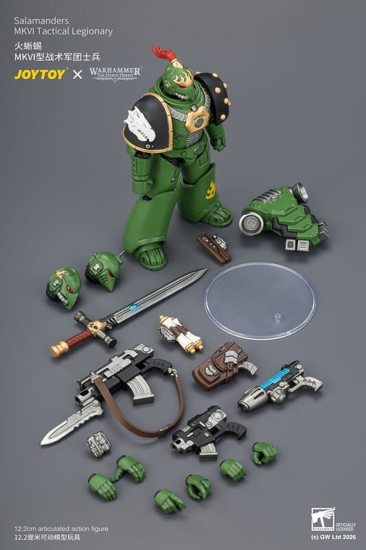 預購26/08 joytoy 代理版 可動 戰錘 荷魯斯之亂 火蜥蜴 MKVI型戰術軍團士兵