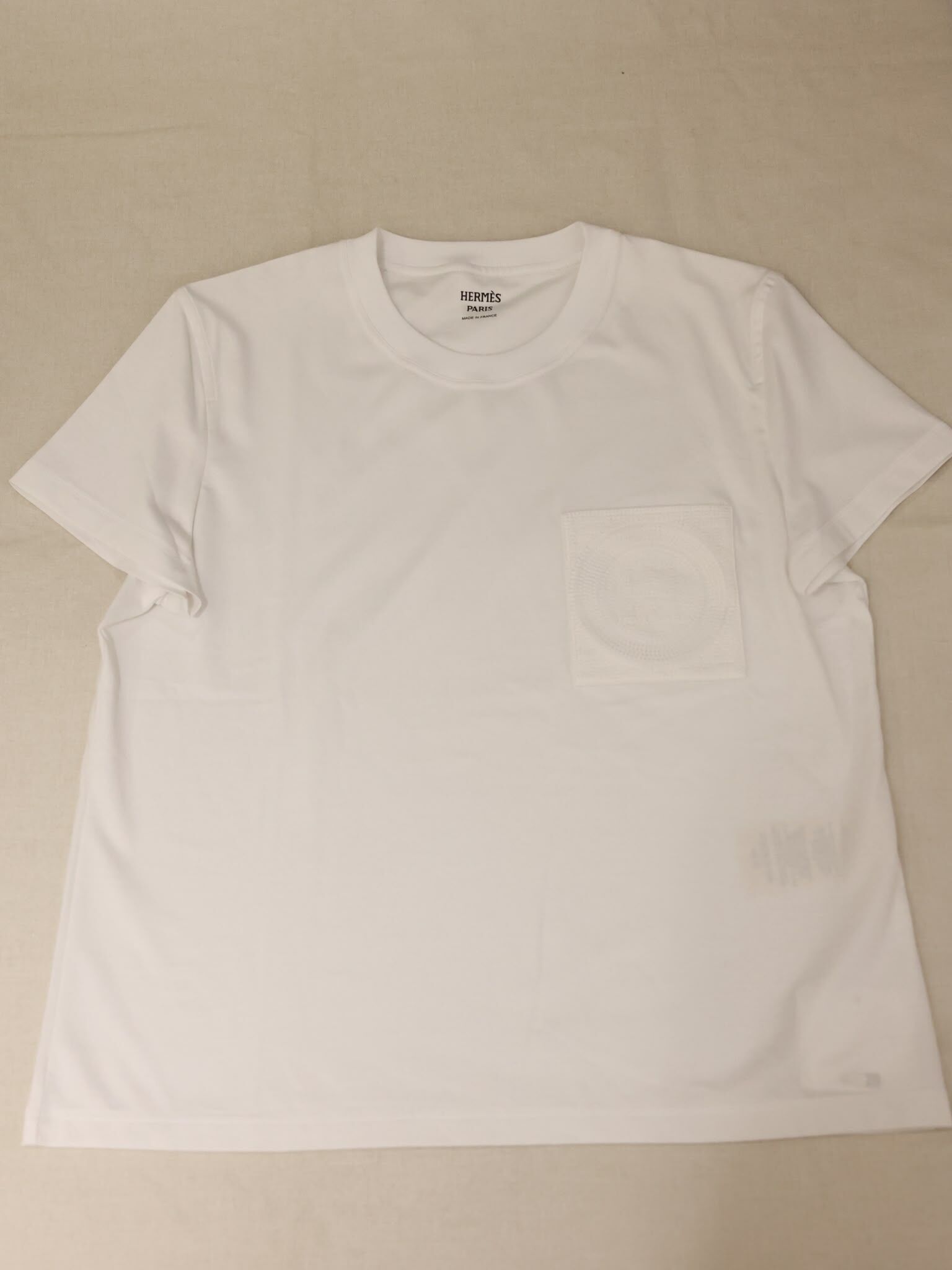 Embroidered pocket t-shirt blanc（可預訂size）