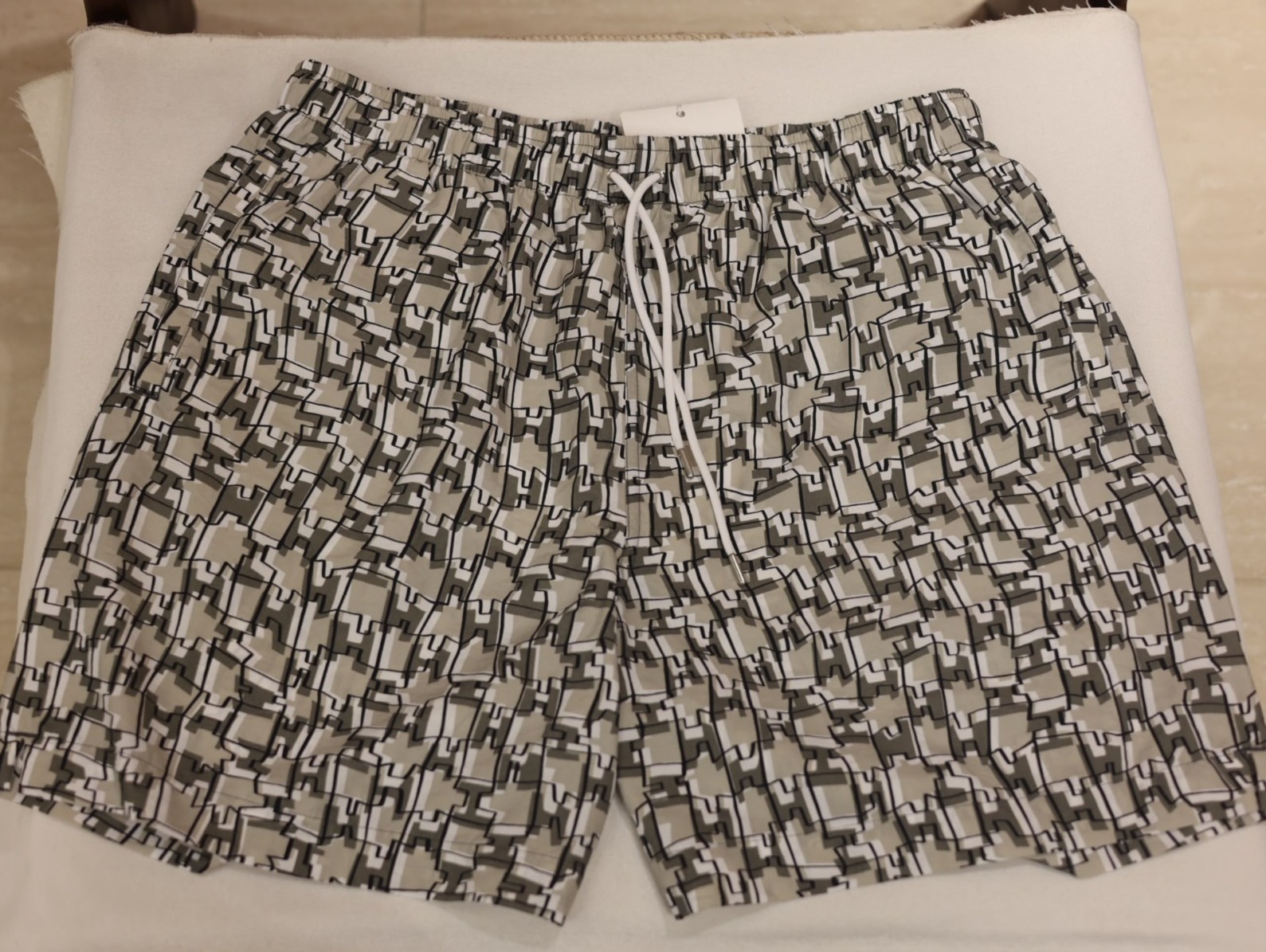 Boxer long impime H cut remix Gris elephan