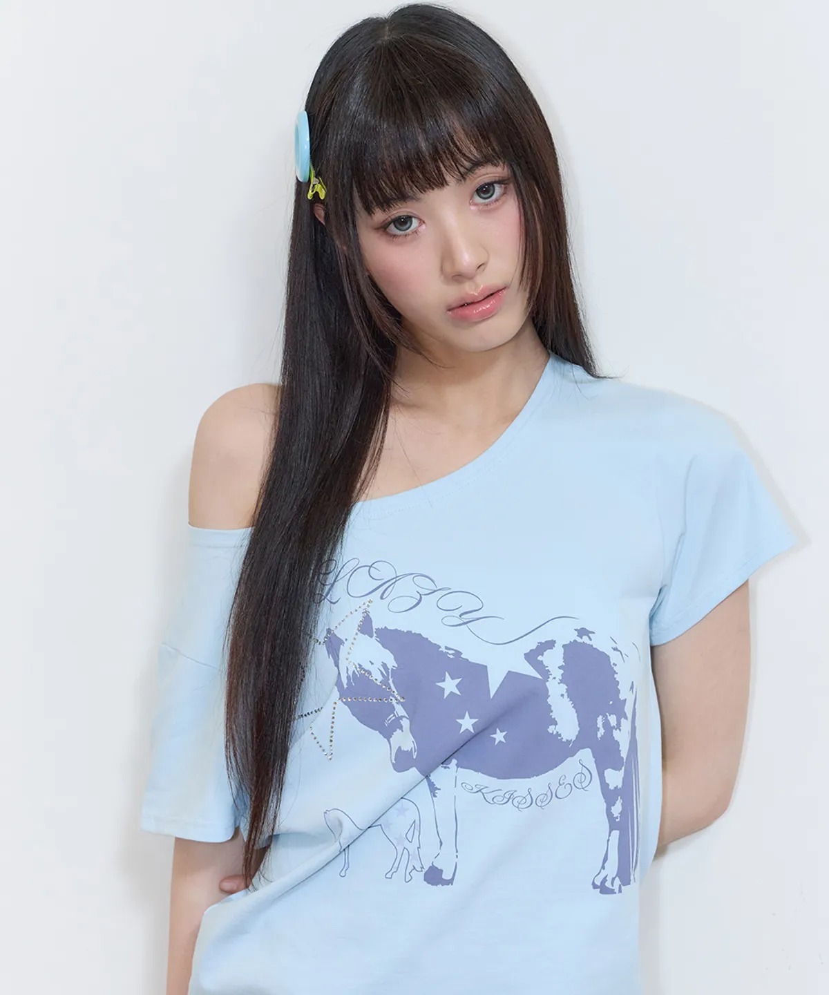 LUVISTRUE SY ONE-SHOULDER HORSE TEE