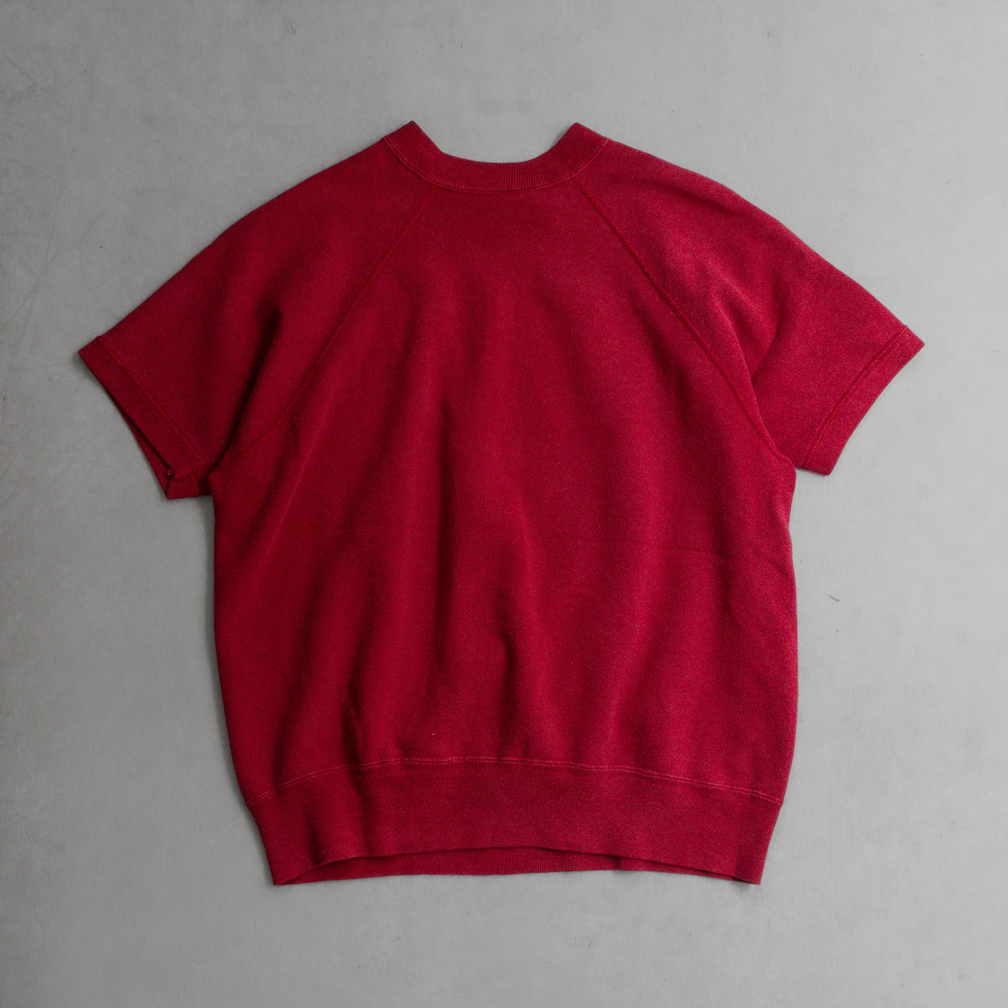 60S ARTEX FLOCK S/S SWEATSHIRT 美國製 酒紅 校徽 短袖 大學T