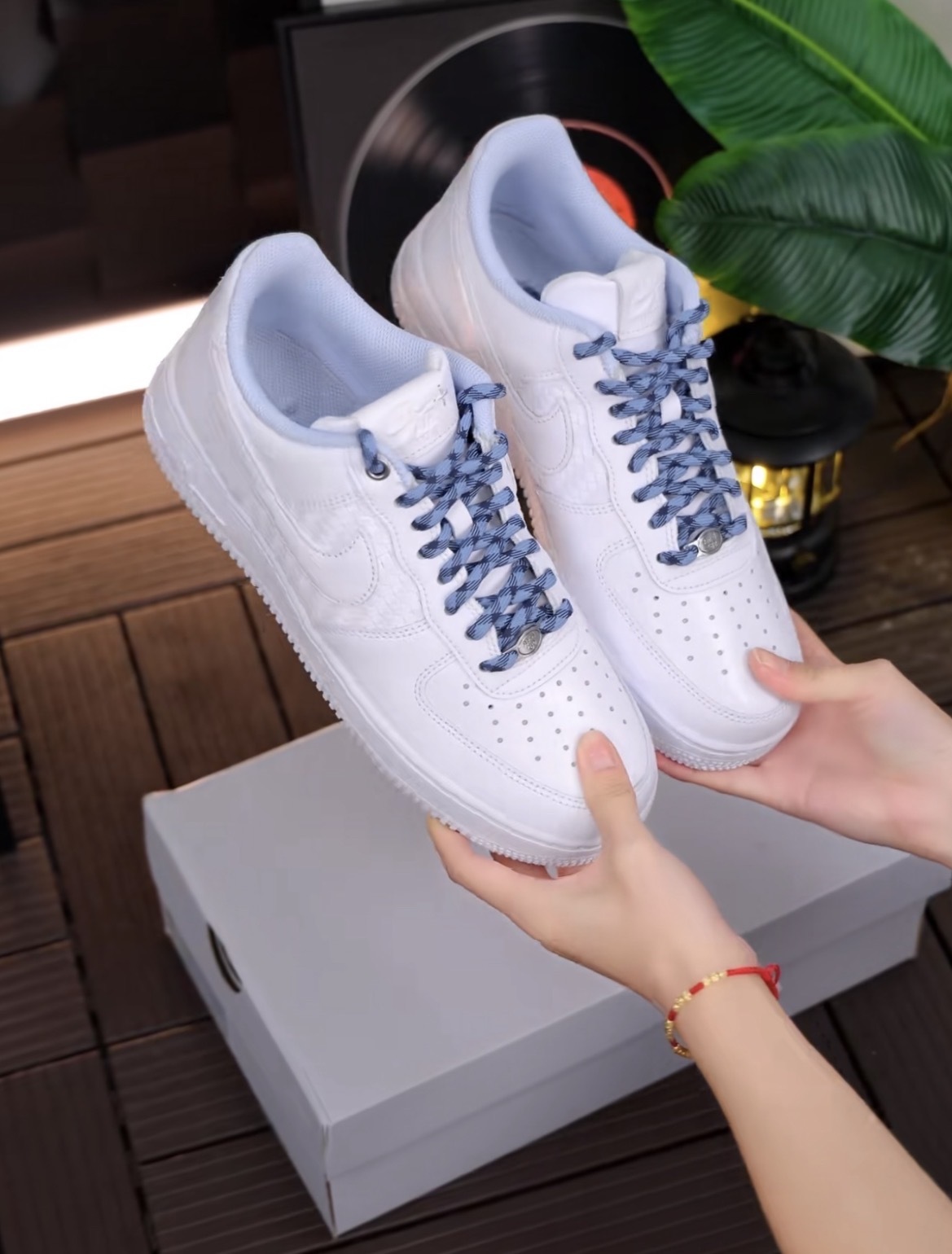 【逢甲 FUZZY】Nike Air Force 1 "Metallic Silver White" 編織 白藍 IW1892-111