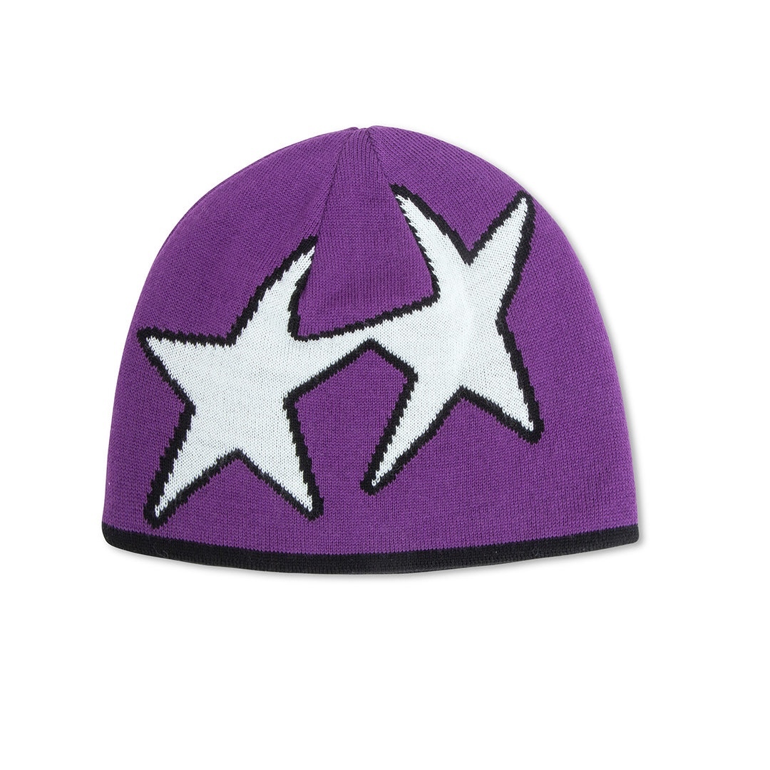 Twojeys-Reversible Icon Black/Purple雙面毛帽