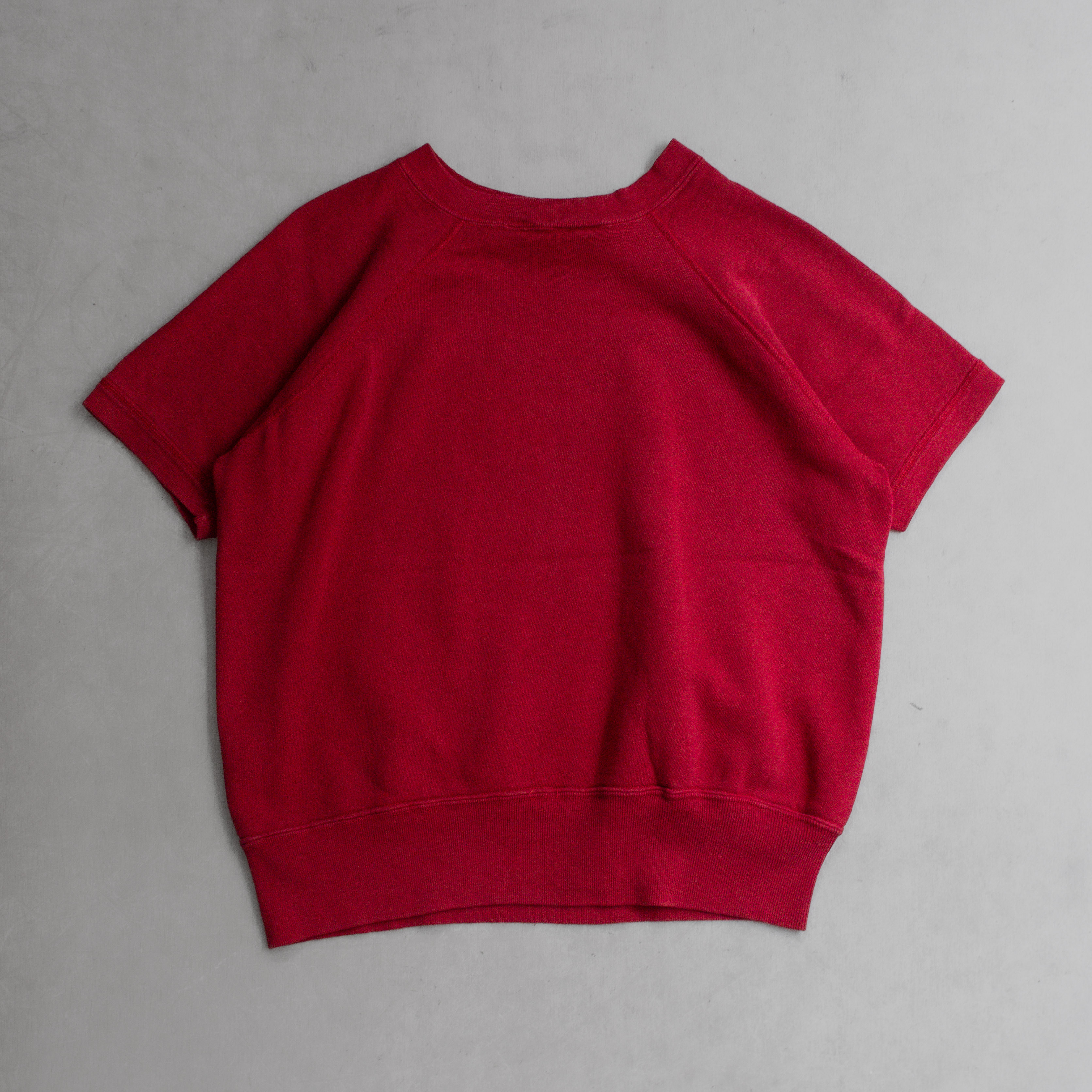 60S ARTEX FLOCK S/S SWEATSHIRT 美國製 酒紅 植絨 校徽 短袖 大學T