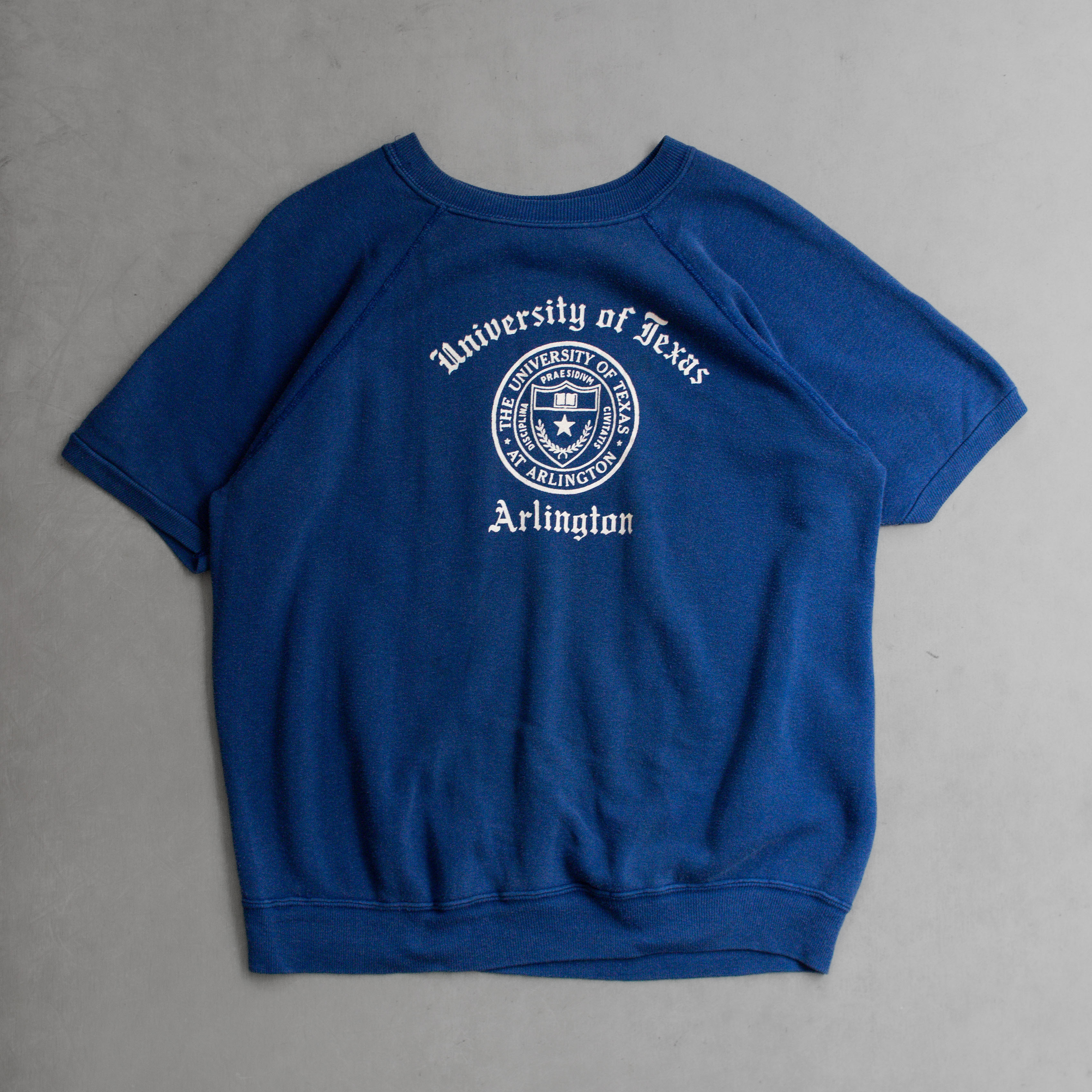 70S COLLEGIATE PACIFIC S/S SWEATSHIRT 美國製 藍色 校徽 短袖大學T