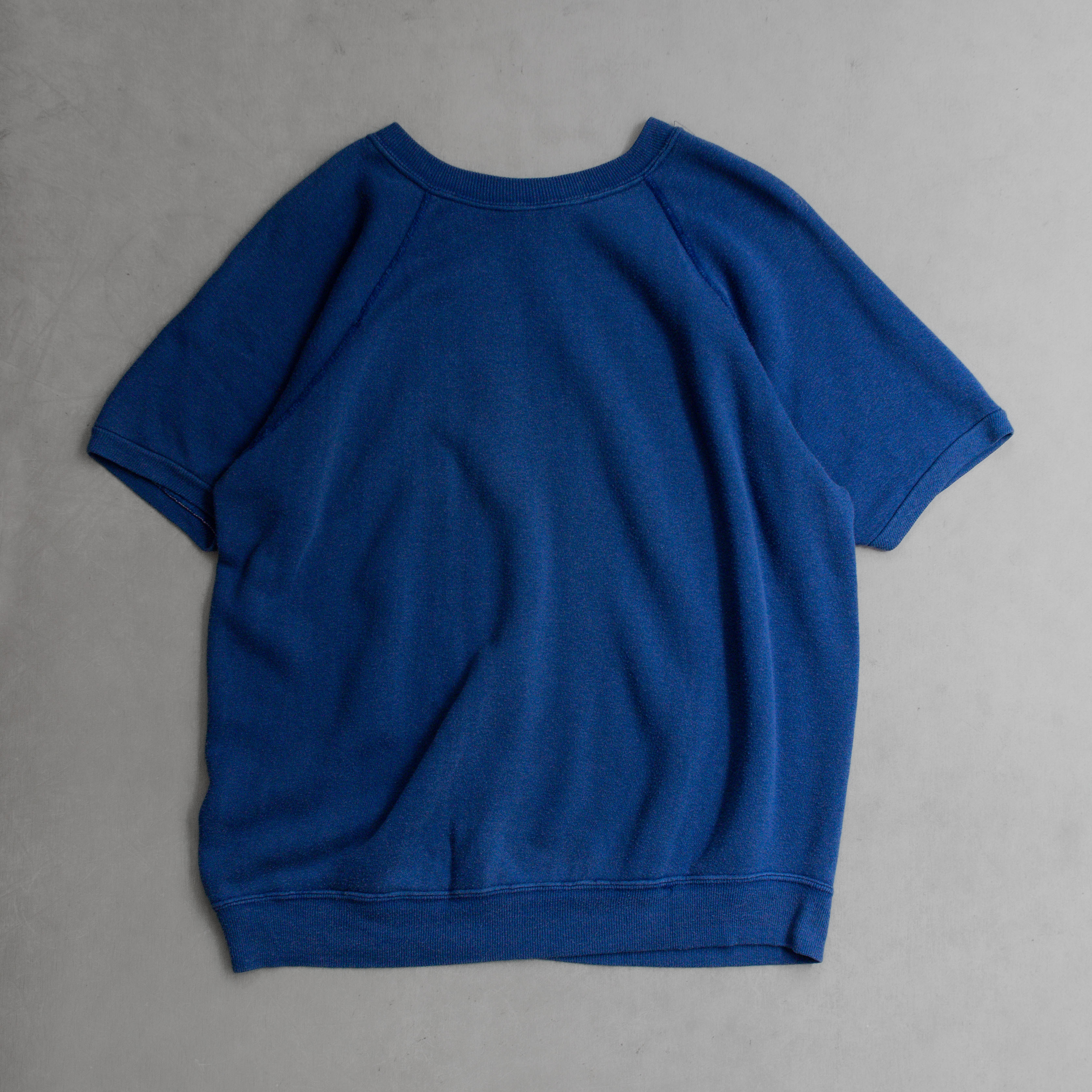 70S COLLEGIATE PACIFIC S/S SWEATSHIRT 美國製 藍色 校徽 短袖大學T