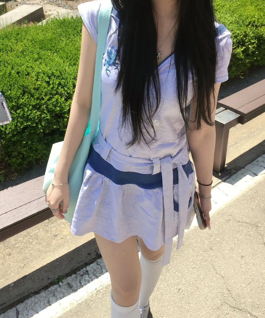 LUVISTRUE SY BELT LAYERED DRESS