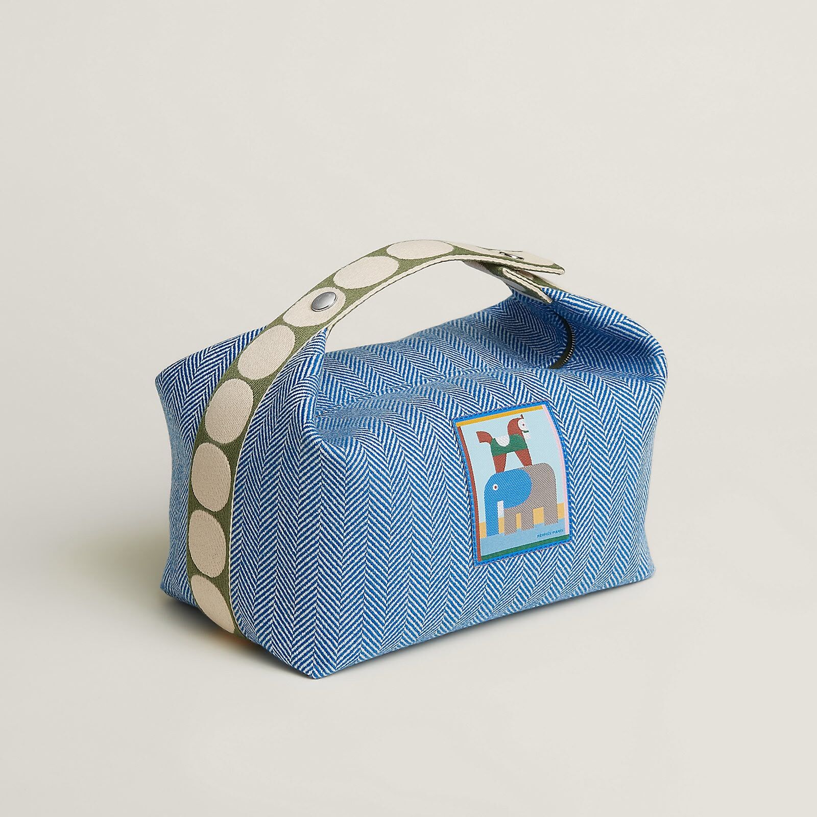 Animaux blocks case , large model, bleu gitane