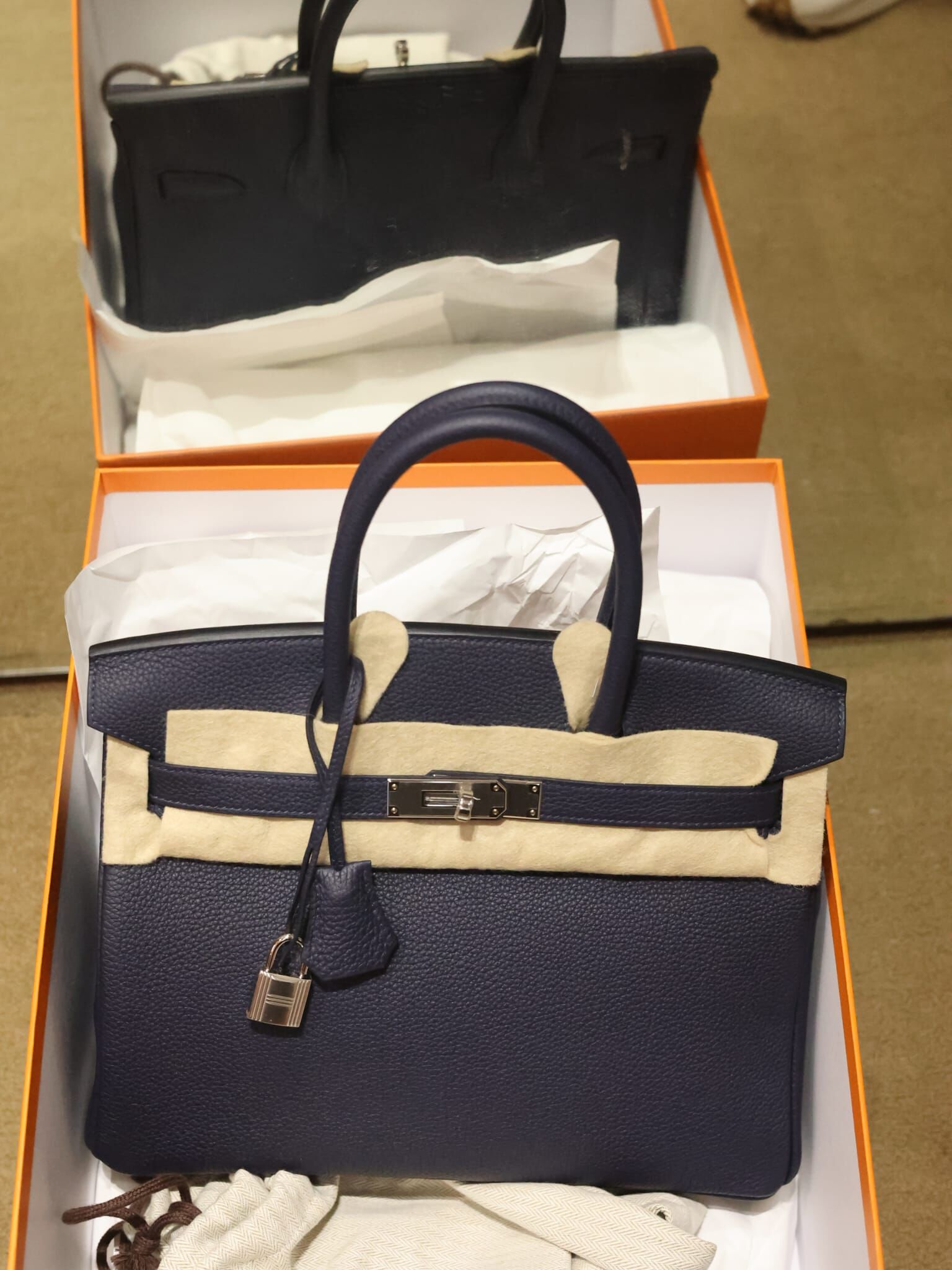 Birkin 30 2Z bleu nuit ck togo K