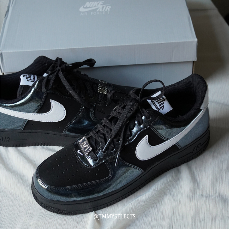 【代購】Nike Air Force 1 Low GLAM ROCK 漆皮拼接黑魂球鞋｜亮面質感 低幫百搭休閒運動鞋 男款｜IB6843-001