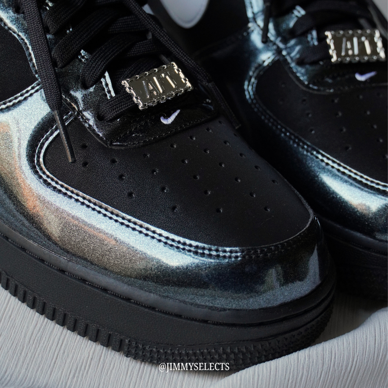 【代購】Nike Air Force 1 Low GLAM ROCK 漆皮拼接黑魂球鞋｜亮面質感 低幫百搭休閒運動鞋 男款｜IB6843-001