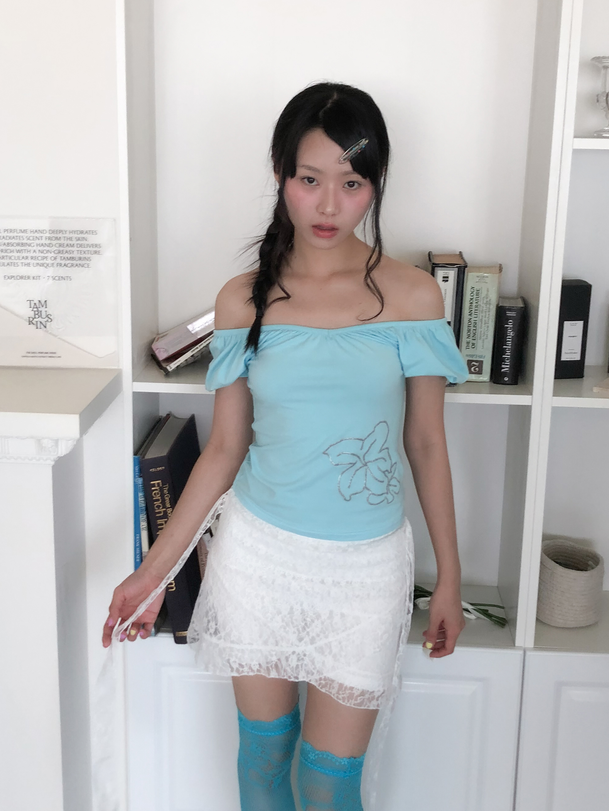 bloom shirring tee #上衣