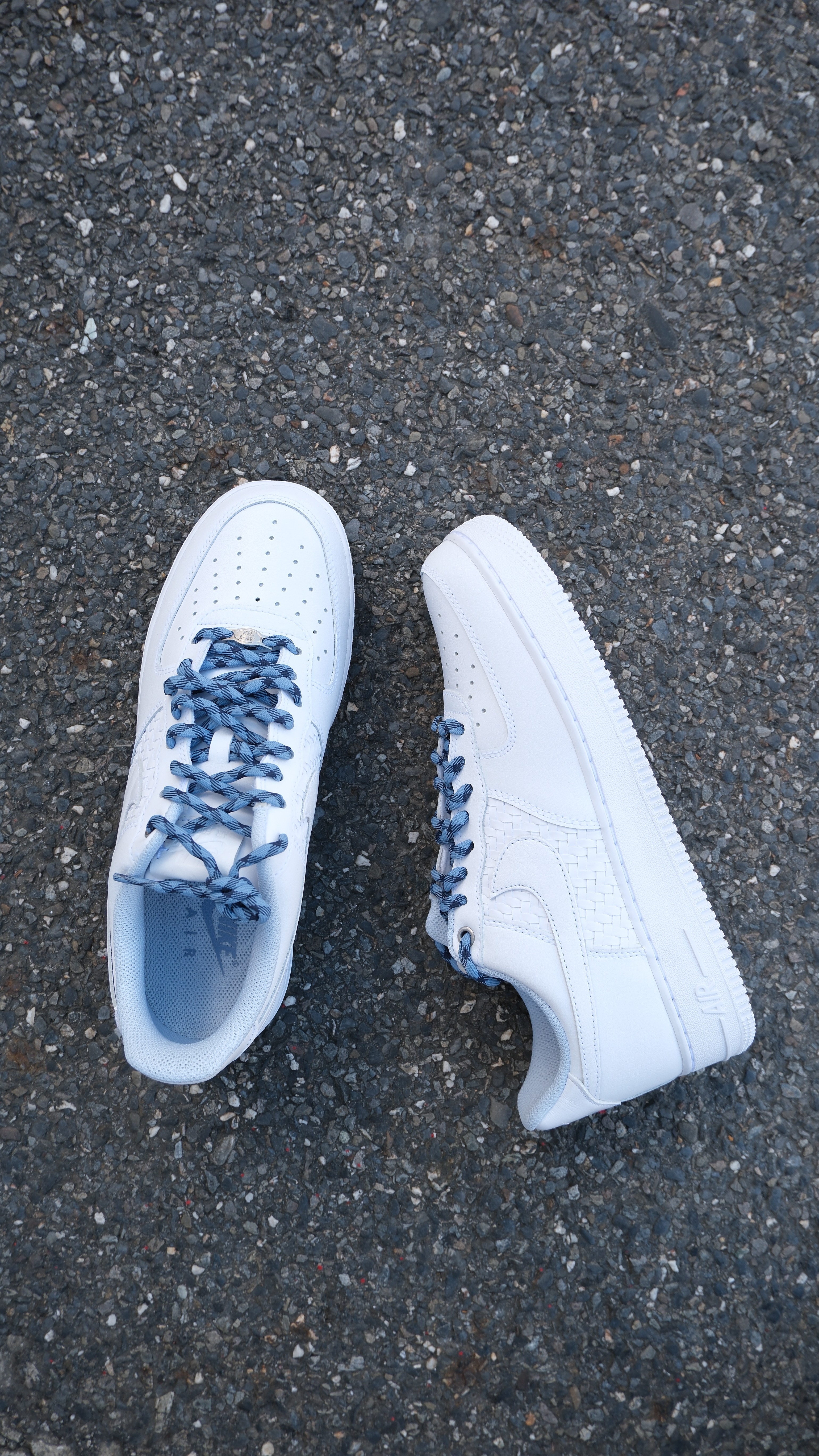 Nike Air Force 1 '07 LV8 ESS+ 編織 皮革 板鞋 男女同款 白藍 IW1892-111