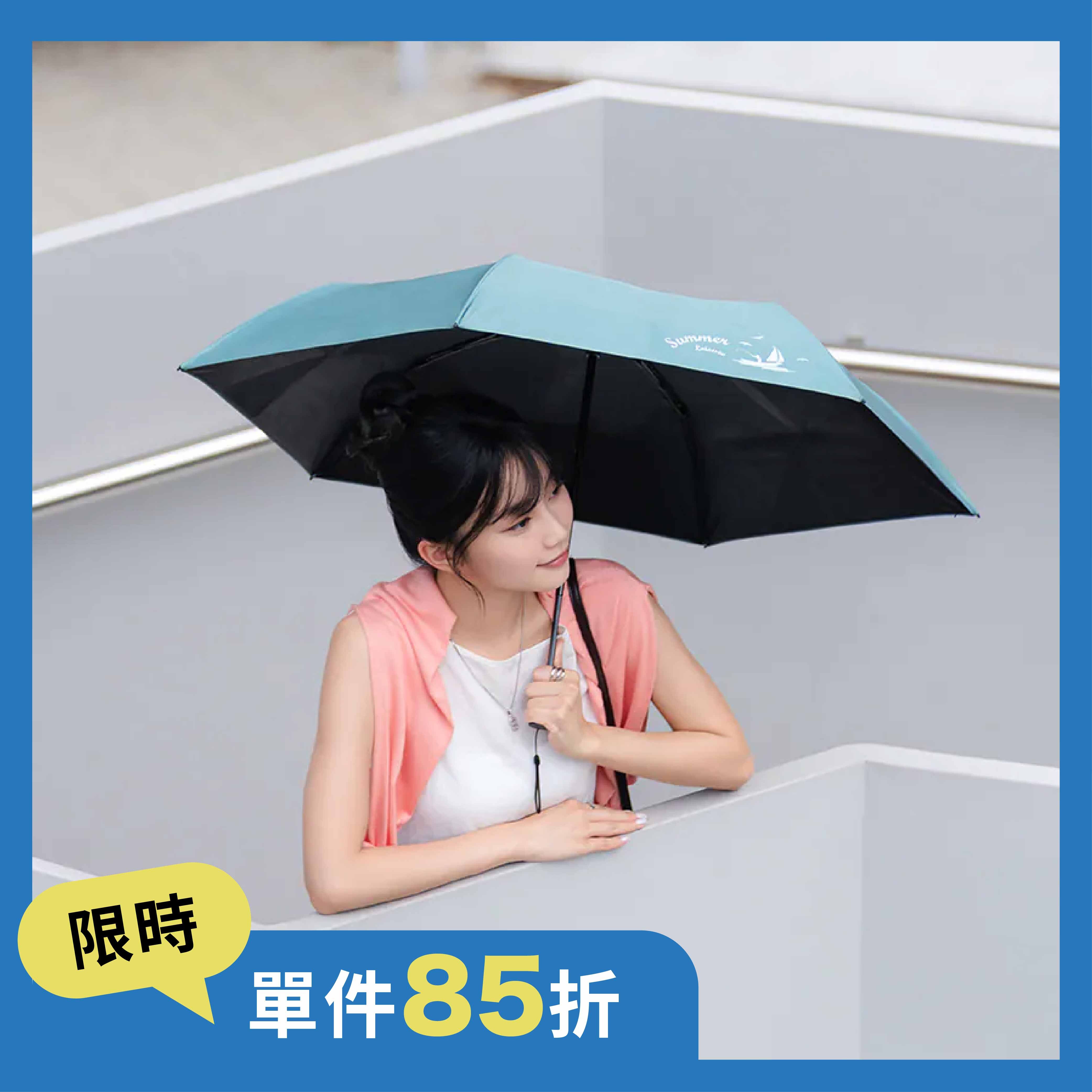 【選物｜Tcf.】Unispin熱帶島嶼 黑膠三折手開 完美瞬收傘(共4色可選)