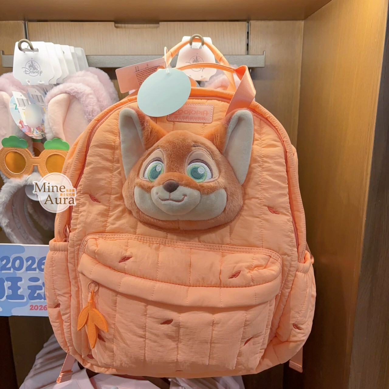 2026 夏日 動物方城市 Zootopia 胡尼克 Nick 狐狸 絨毛大頭造型 後背包 -上海迪士尼樂園