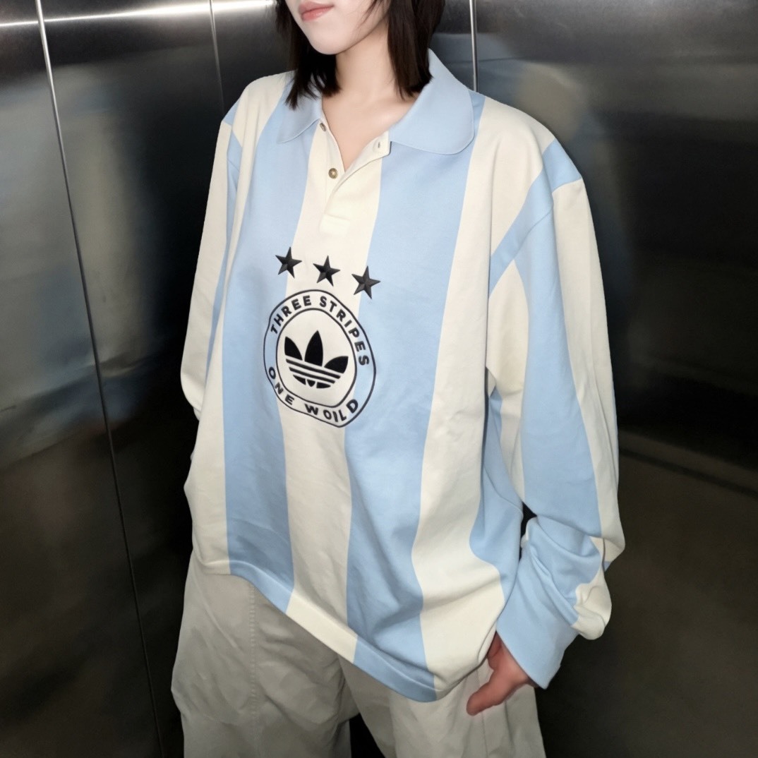 【代購】adidas Originals Three Stripes 長袖Polo衫  三條線｜簡約套頭長袖Polo｜男女同款