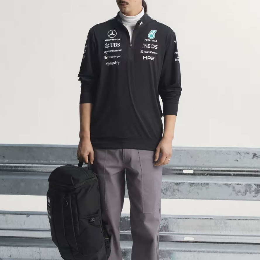 【代購】adidas × Mercedes-AMG PETRONAS F1 車隊  針織運動套頭長袖衛衣