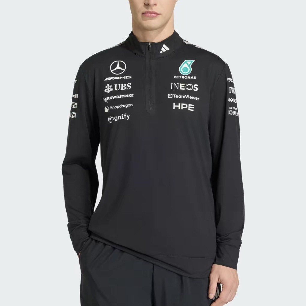 【代購】adidas × Mercedes-AMG PETRONAS F1 車隊  針織運動套頭長袖衛衣