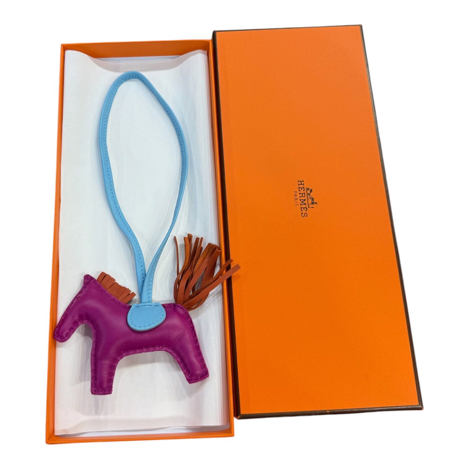 BRAND NEW HERMES 馬仔 RODEO PM CHARM 紫/棕藍 #愛馬仕挂飾