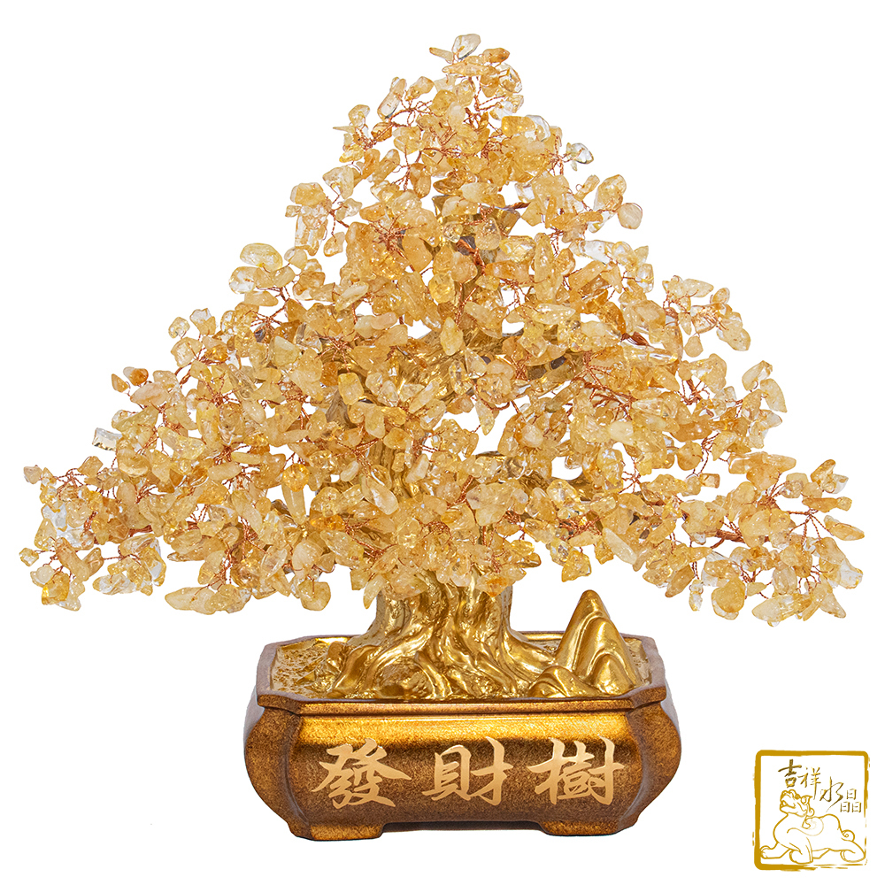黃水晶金山發財樹 2.05kg / 兩種題字可挑