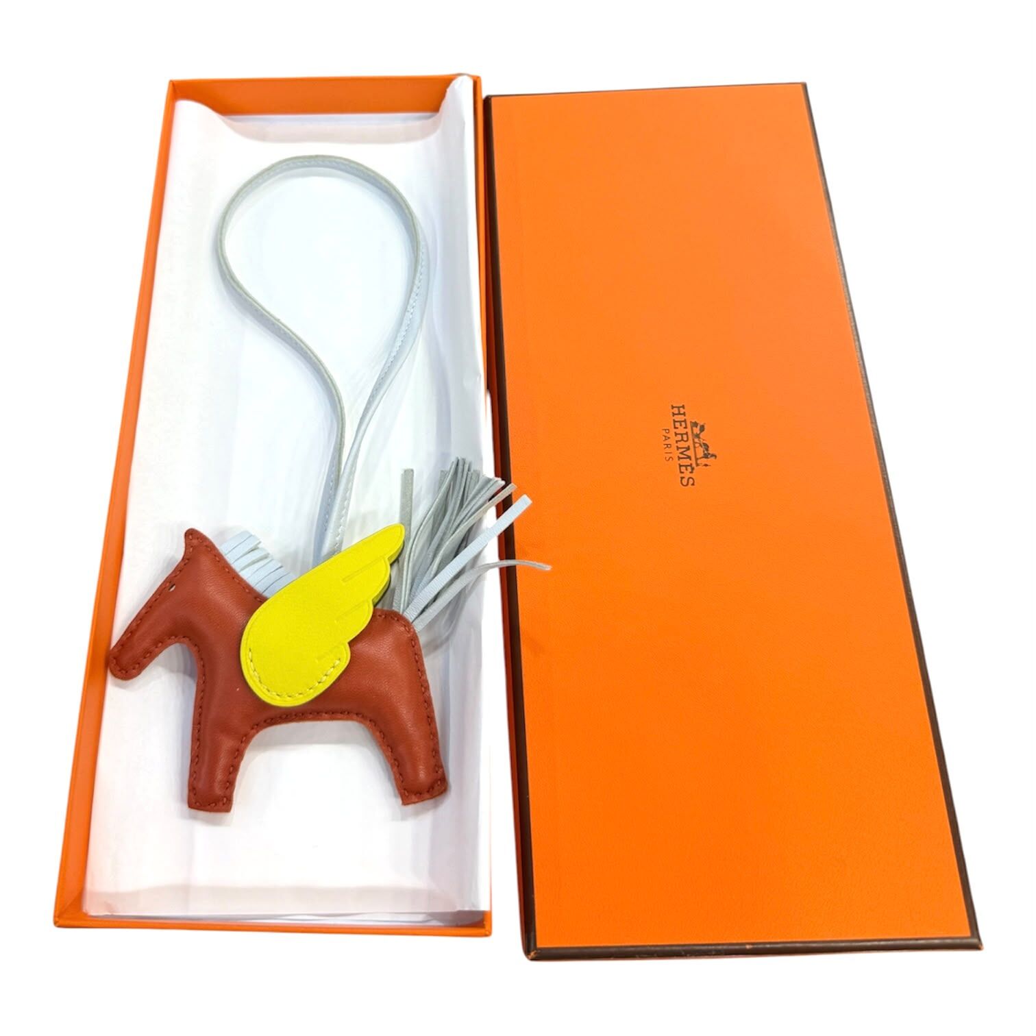 BRAND NEW HERMES 飛馬 橙/黃 RODEO PM SWIFT CHARM #愛馬仕挂飾
