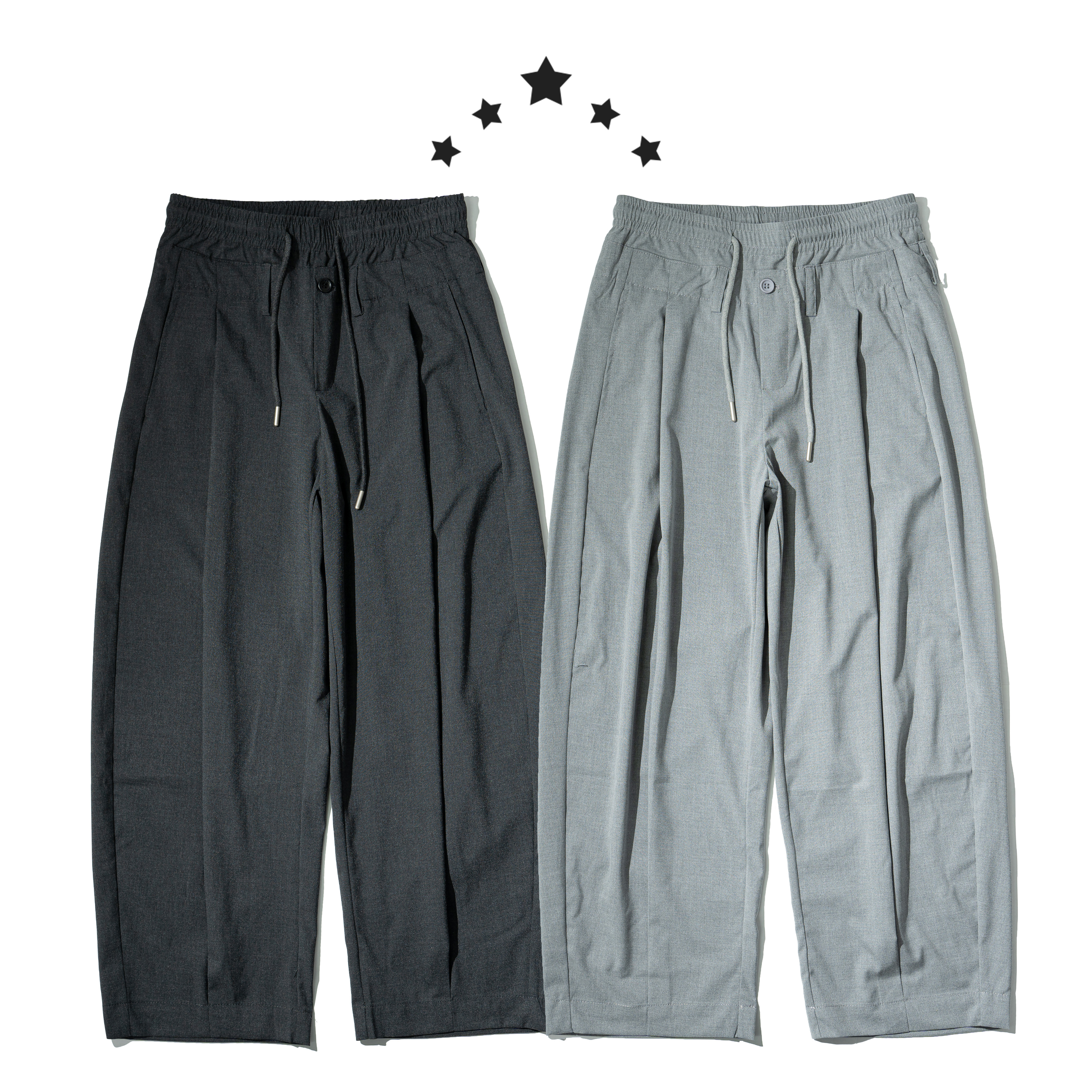Double Waist Wide Leg Pants 雙腰頭 寬版西裝長褲 [A136]