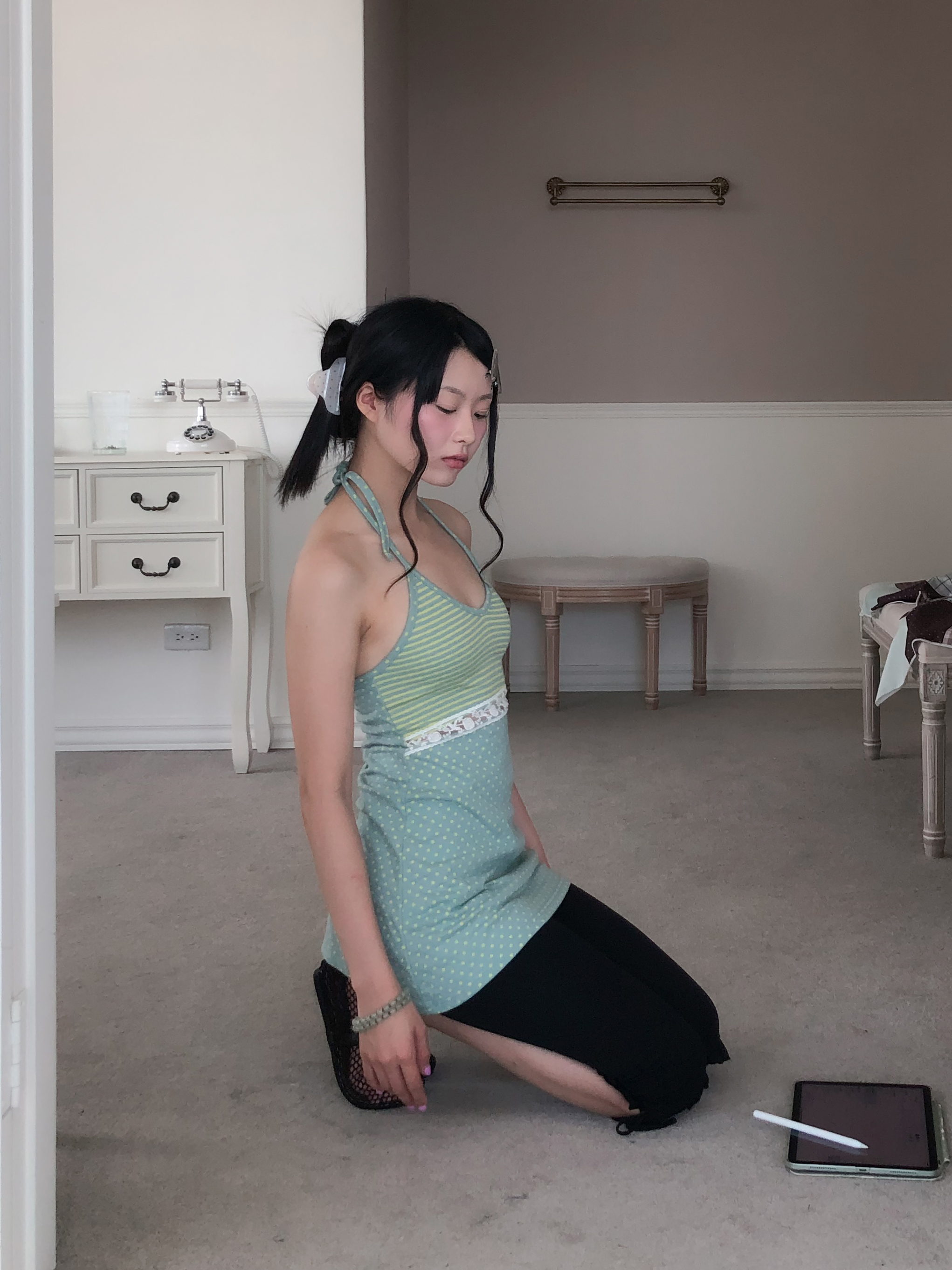 奶霧波點抓夾