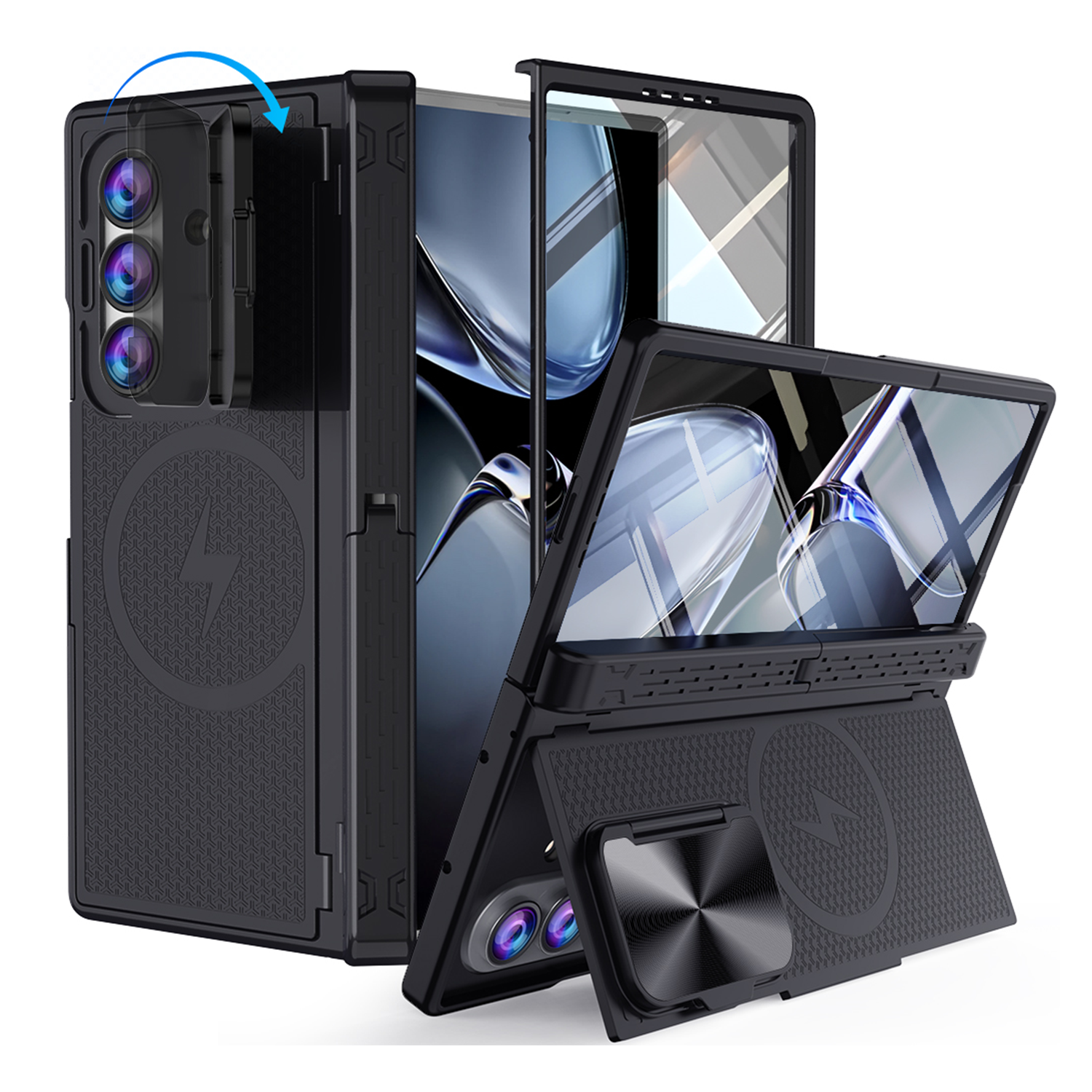 XPRO - Mag Matrix Stand - Samsung Fold 8 Ultra Case 高度防撞雙支架鉸鏈鏡頭蓋手機外屏保護殼