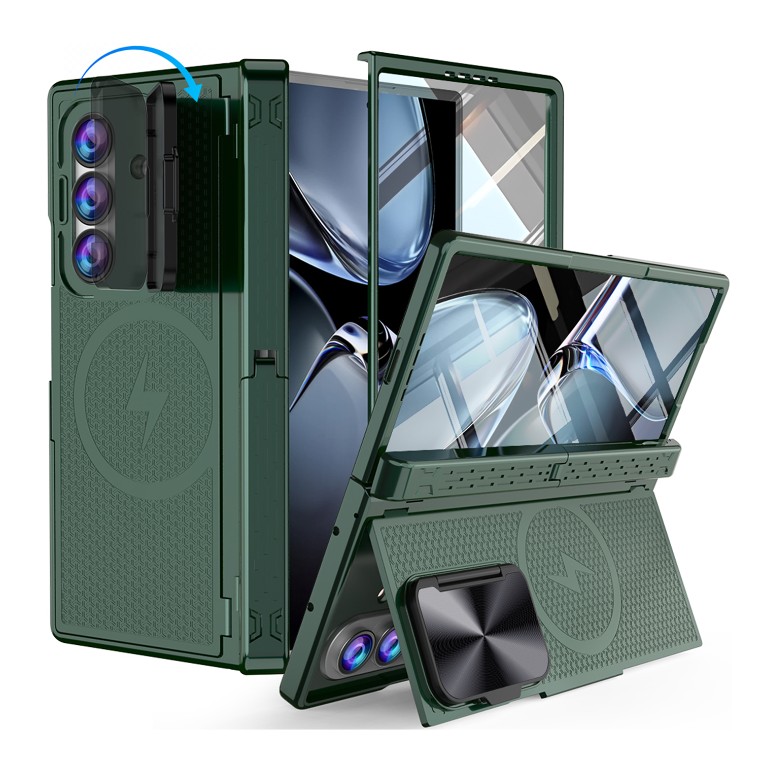 XPRO - Mag Matrix Stand - Samsung Fold 8 Ultra Case 高度防撞雙支架鉸鏈鏡頭蓋手機外屏保護殼