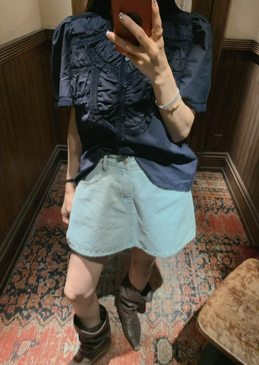車折短襯衫
